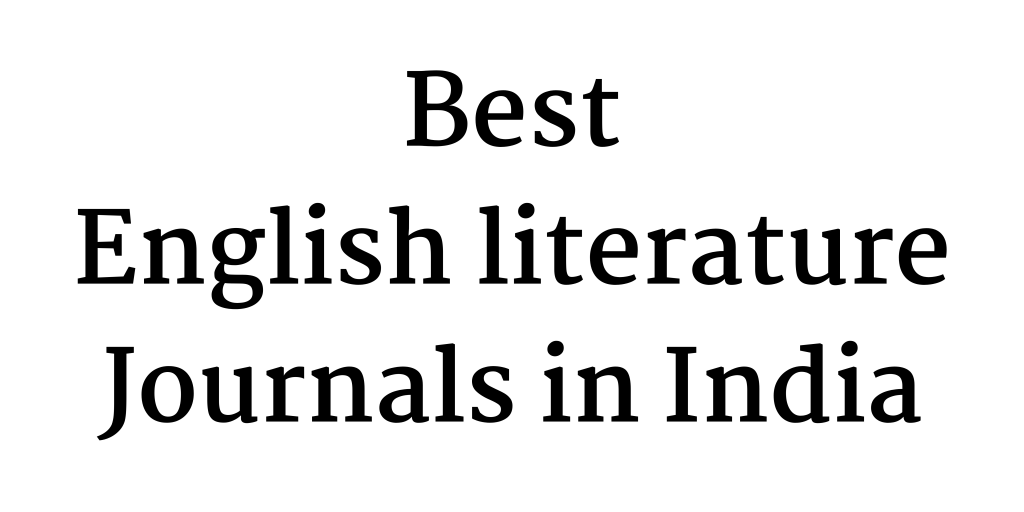 best English journals in India 